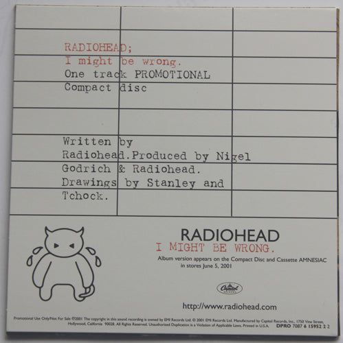 Back Cover: Radiohead – I Might Be Wrong Vinyl LP | Relix