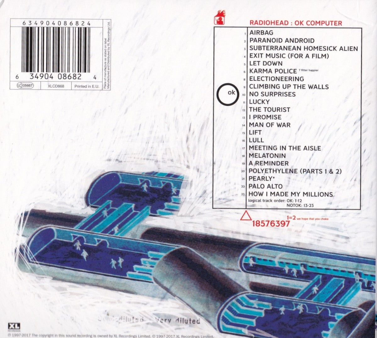 Back Cover: Radiohead – Ok Computer Oknotok 1997 2017 (2-CD) CD | Relix