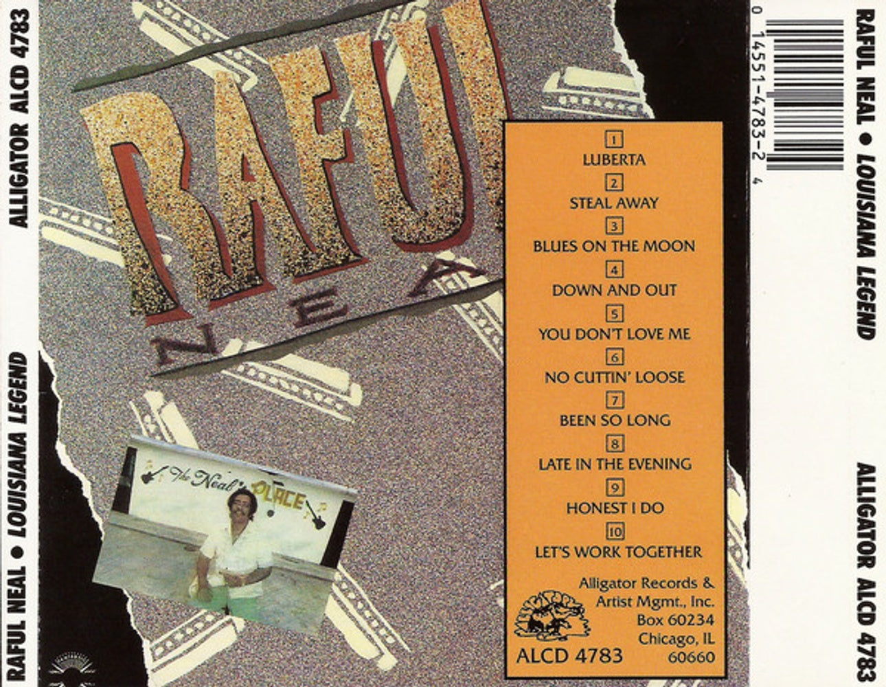 Back Cover: Raful Neal – Louisiana Legend CD | Relix