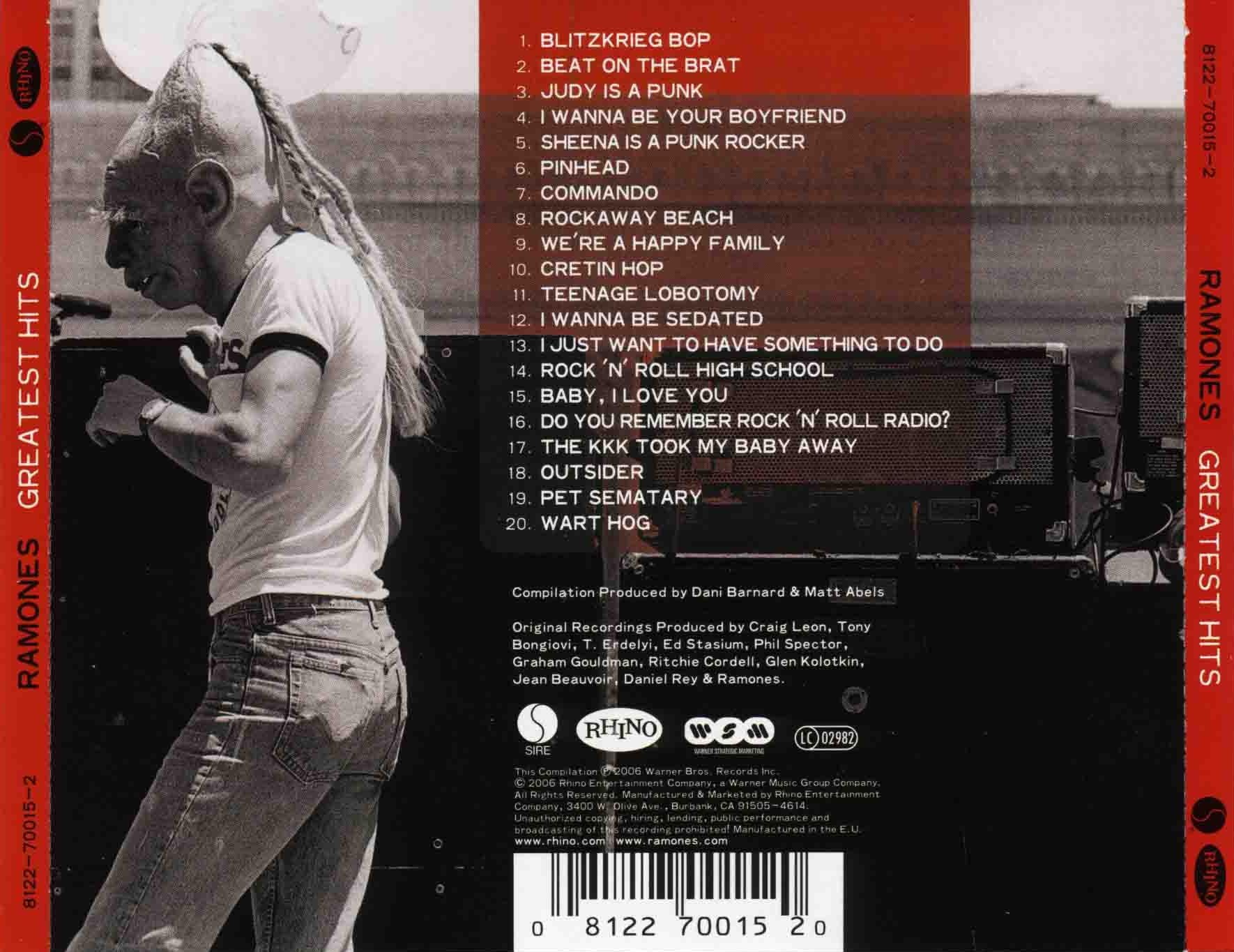 Back Cover: Ramones – Greatest Hits CD | Relix