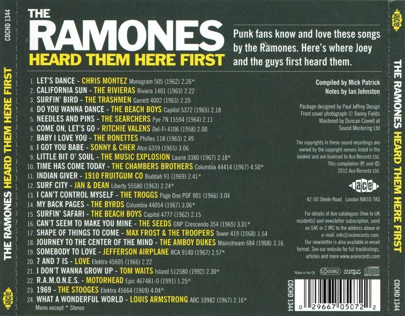 Back Cover: Ramones Heard Them Here First – Ramones Heard Them Here First (Import CD) CD | Relix