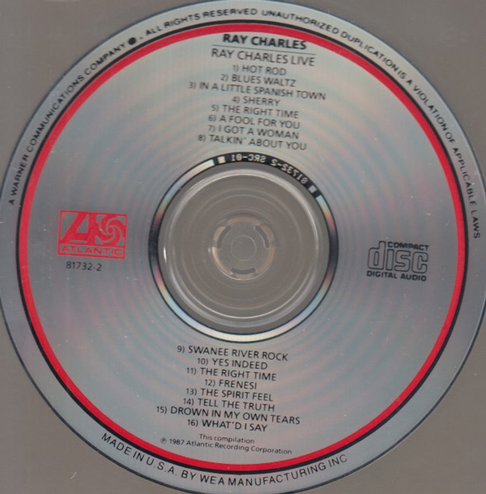 Back Cover: Ray Charles – Live CD | Relix