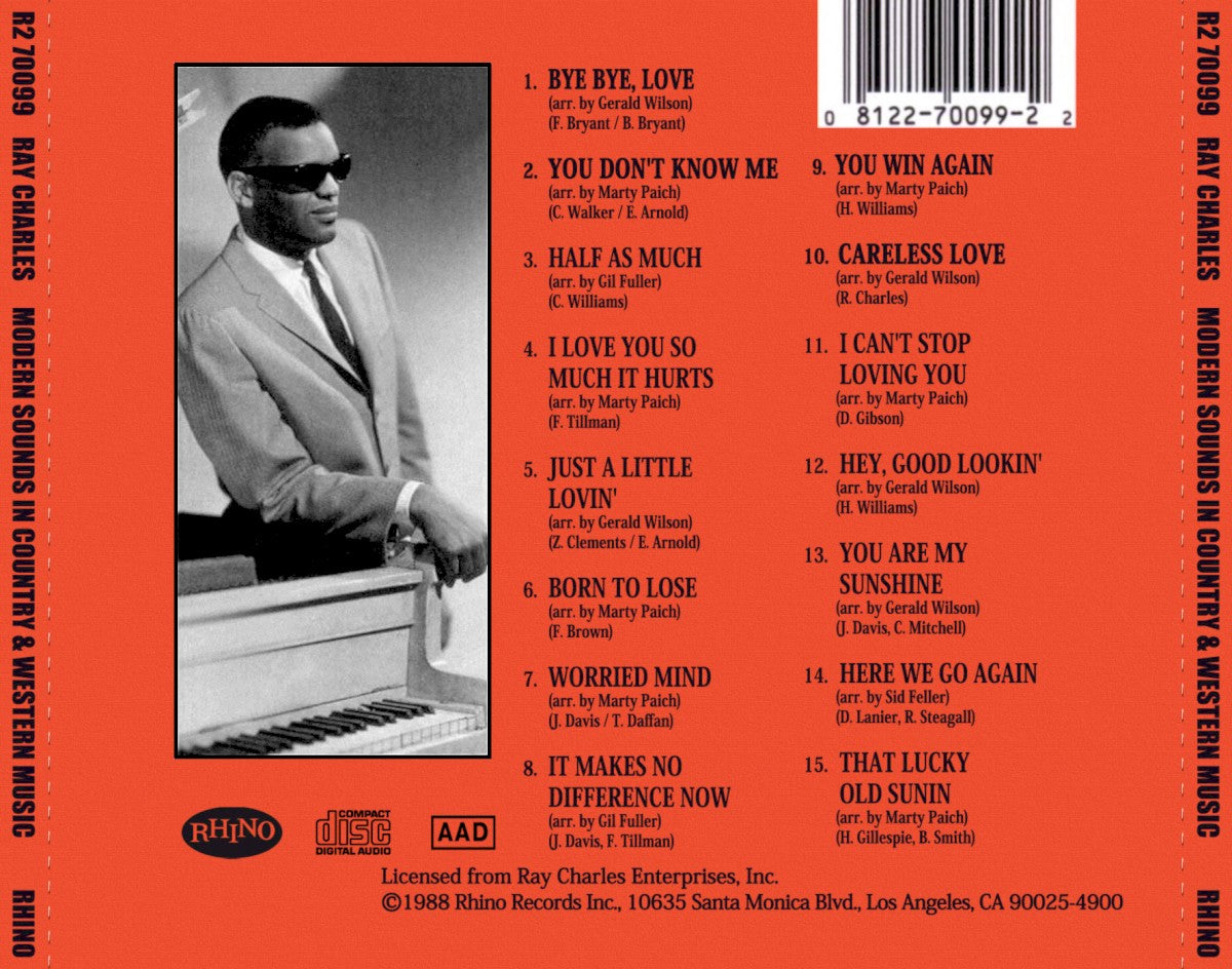 Back Cover: Ray Charles – Modern Sounds In Country And Western Music Vinyl LP | Relix
