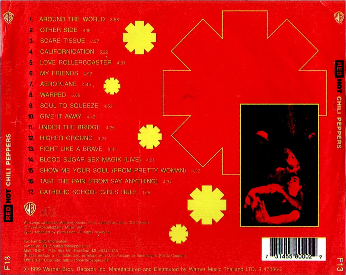 Back Cover: Red Hot Chili Peppers – Greatest Hits CD | Relix