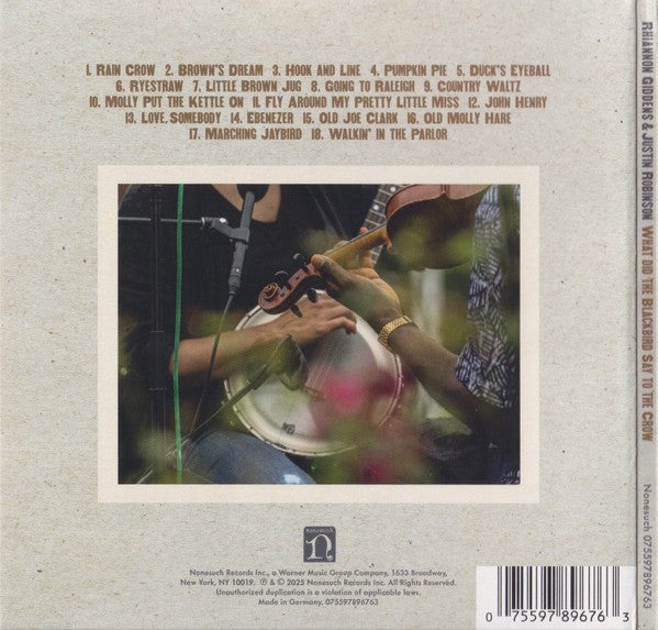 Back Cover: Rhiannon Giddens, Justin Robinson – What Did the Blackbird Say to the Crow CD | Relix