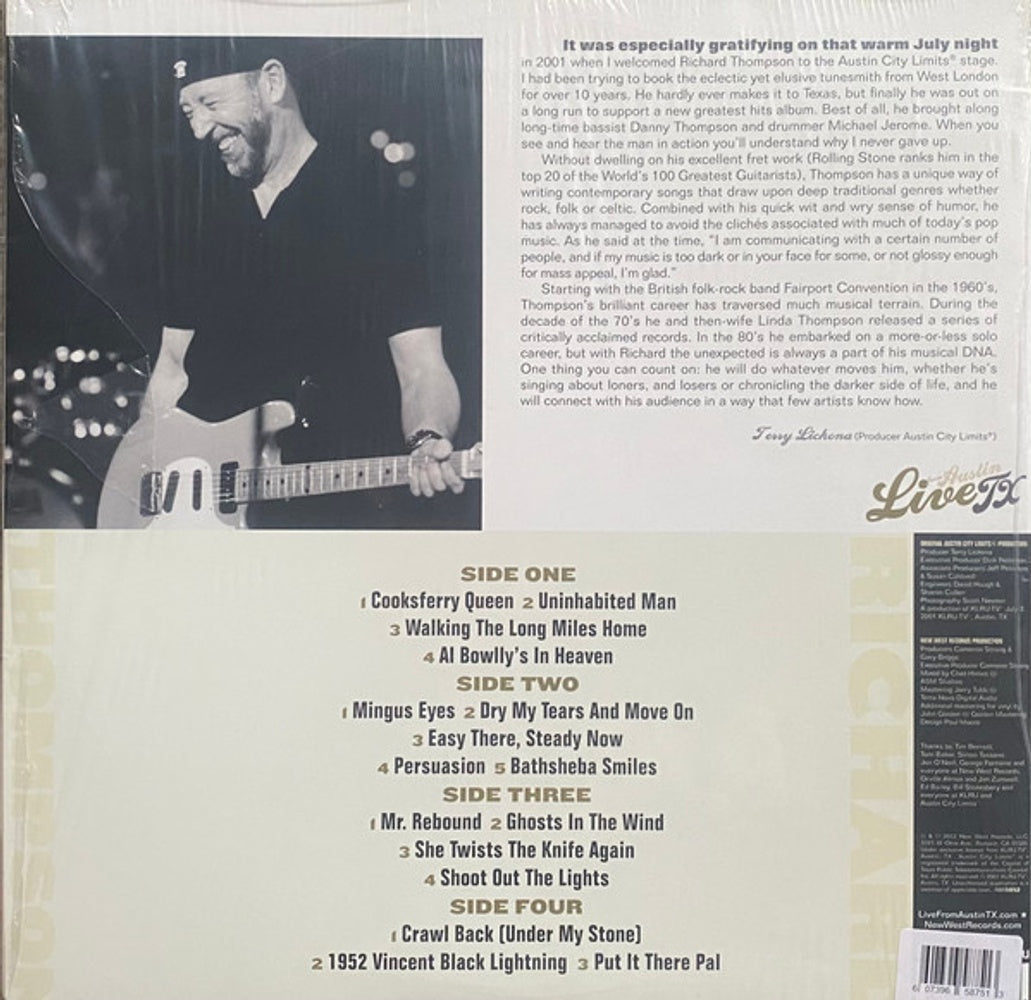 Back Cover: Richard Thompson – Live From Austin, Tx (Colored, Gate, Grn, Stic LP Vinyl) Vinyl LP | Relix