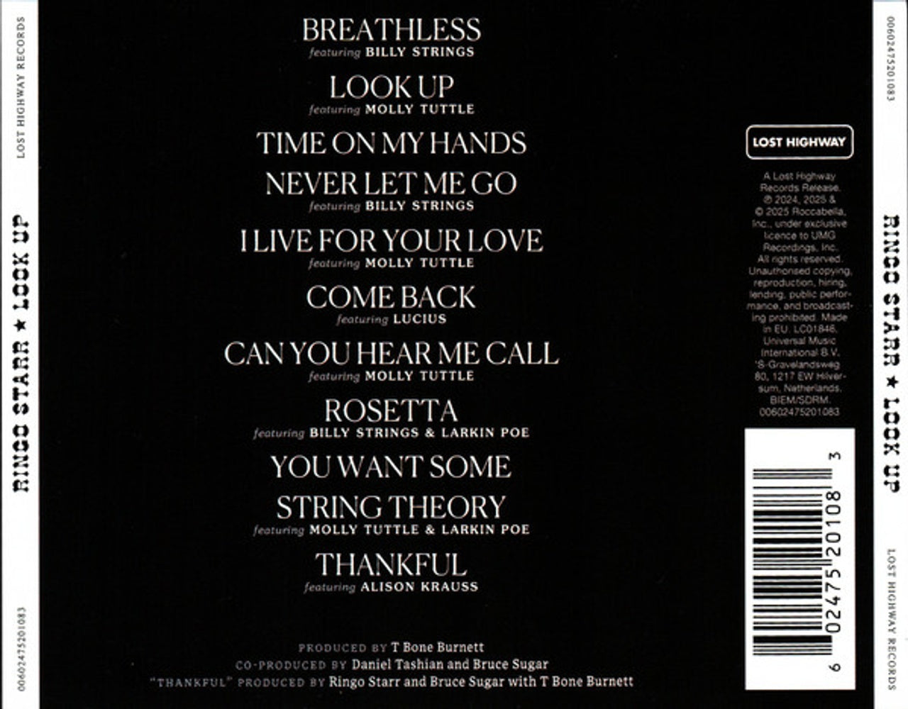 Back Cover: Ringo Starr – Look Up CD | Relix