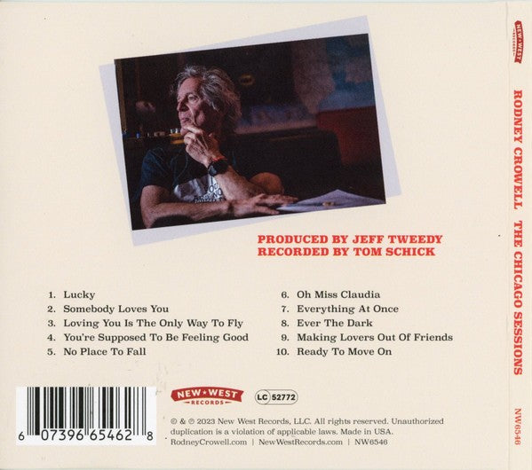 Back Cover: Rodney Crowell – The Chicago Sessions CD | Relix