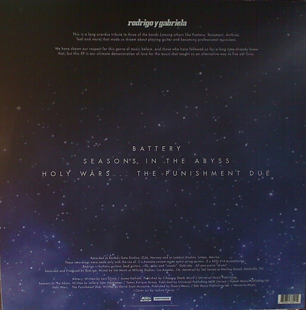 Back Cover: Rodrigo Y Gabriela – Mettal EP  (RSD BF 2019 LP Vinyl) Vinyl LP | Relix