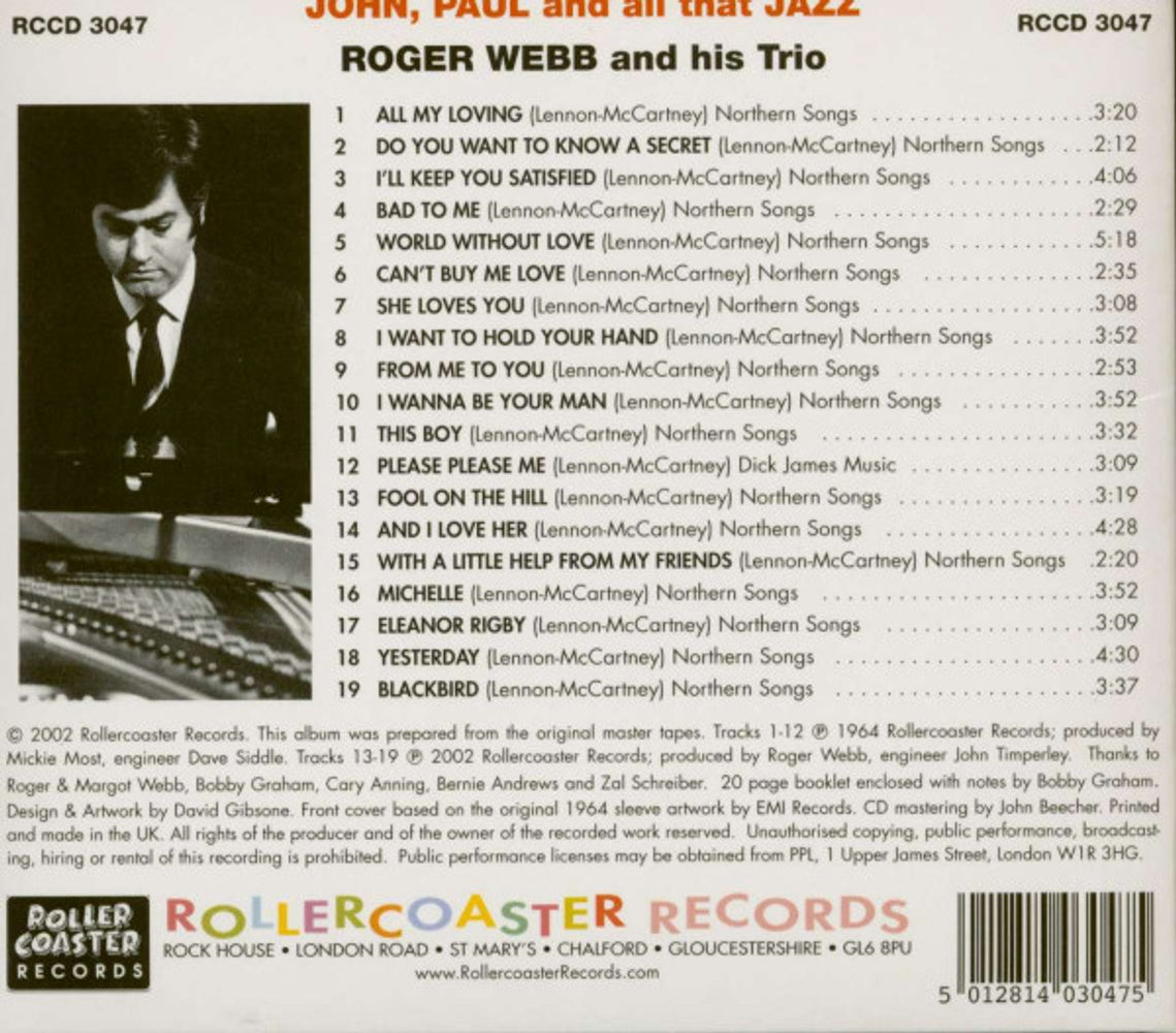 Back Cover: Roger & His Trio Webb – John Paul & All That Jazz CD | Relix