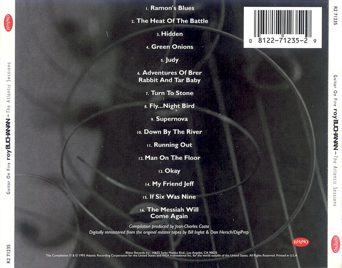 Back Cover: Roy Buchanan – Atlantic Years: Guitars on Fire CD | Relix