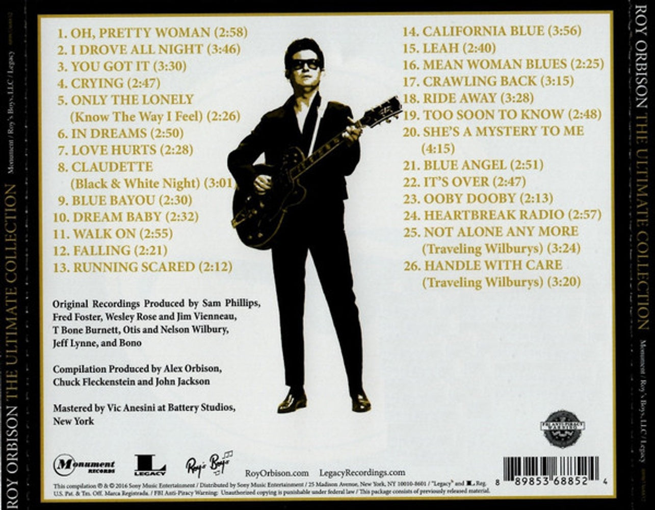 Back Cover: Roy Orbison – Ultimate Roy Orbison CD | Relix