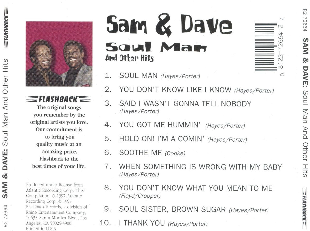 Back Cover: Sam & Dave – Soul Man & Other Hits CD | Relix