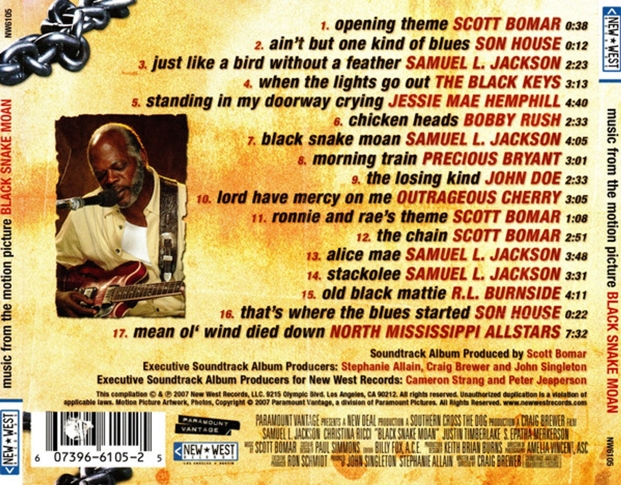 Back Cover: Samuel L. Jackson – Black Snake Moan (Music From the Motion Picture CD) CD | Relix