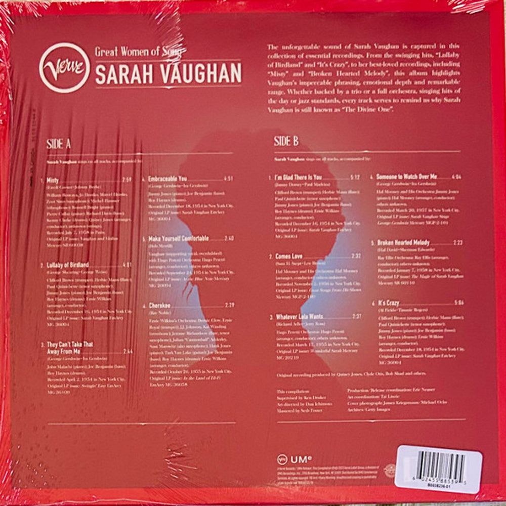 Back Cover: Sarah Vaughan – Great Women Of Song: Sarah Vaughan Vinyl LP | Relix
