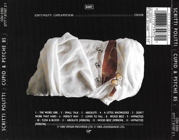 Back Cover: Scritti Politti – Cupid & Psyche 85 Vinyl LP | Relix