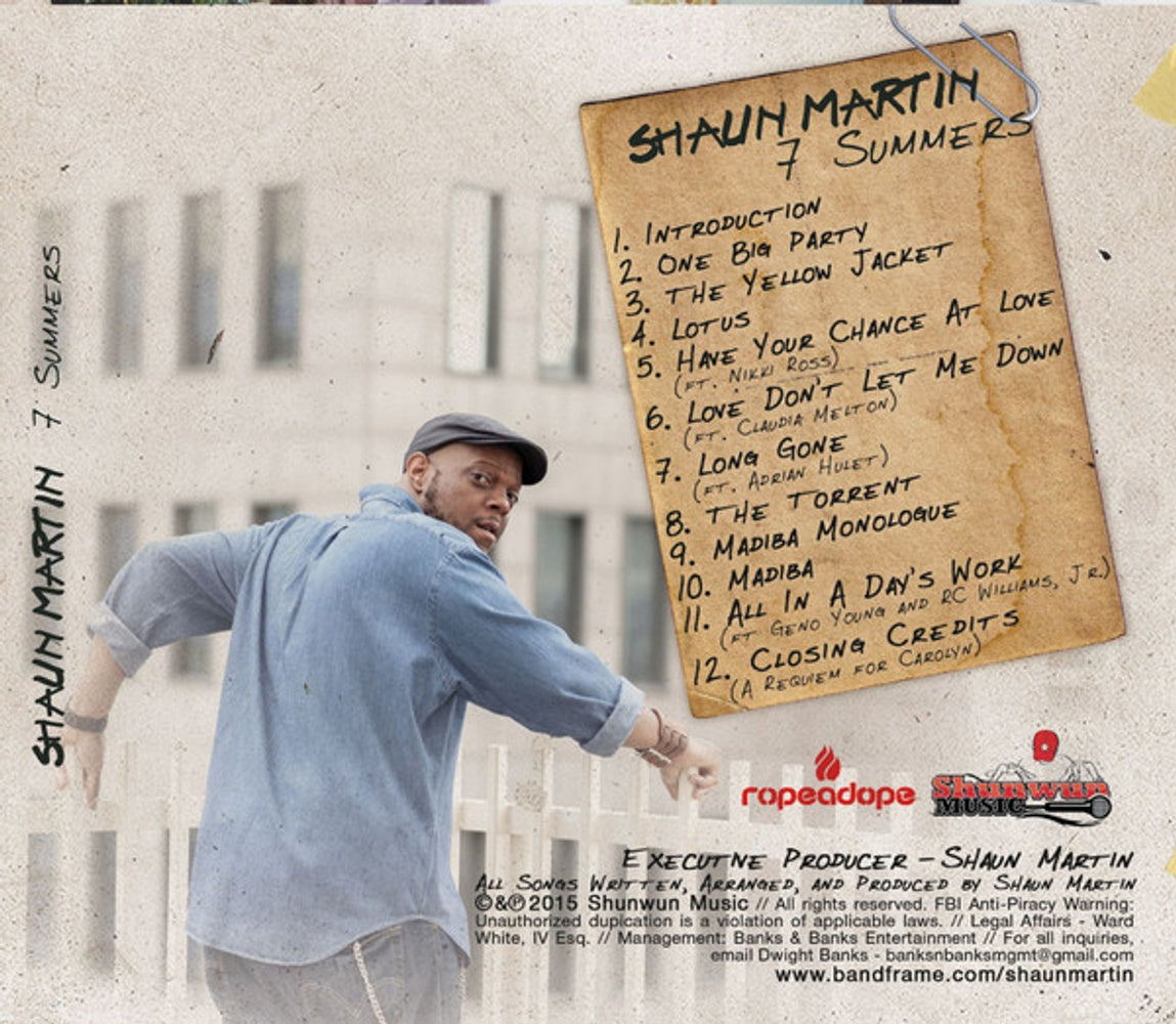 Back Cover: Shaun Martin – 7Summers CD | Relix