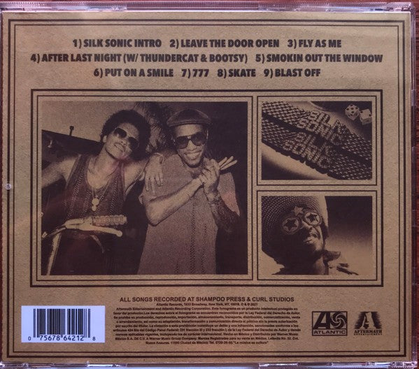 Back Cover: Silk Sonic (Bruno Mars + Anderson .Paak) – An Evening With Silk Sonic (CD) CD | Relix