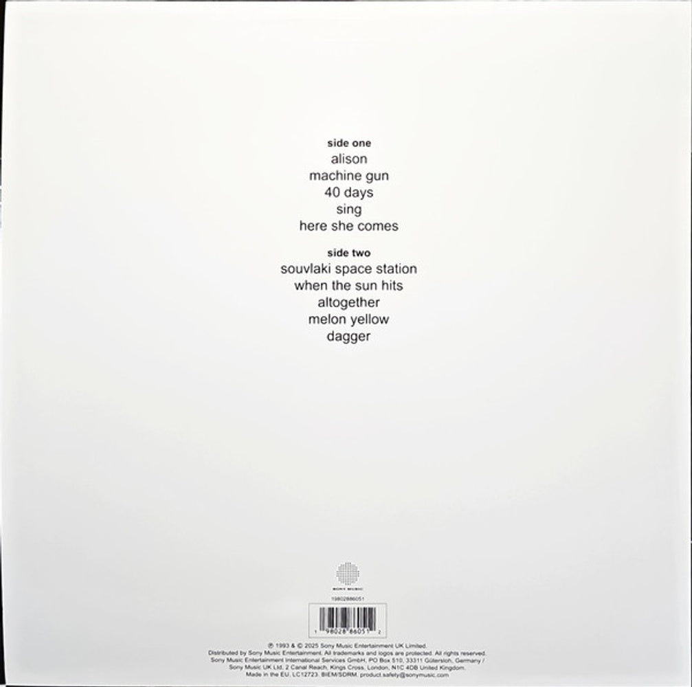 Back Cover: Slowdive – Souvlaki (Ofgv LP Vinyl) Vinyl LP | Relix