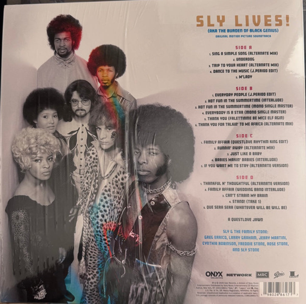 Back Cover: Sly & Family Stone – Sly Lives (Aka The Burden Of Black Genius) - O.S.T Vinyl LP | Relix