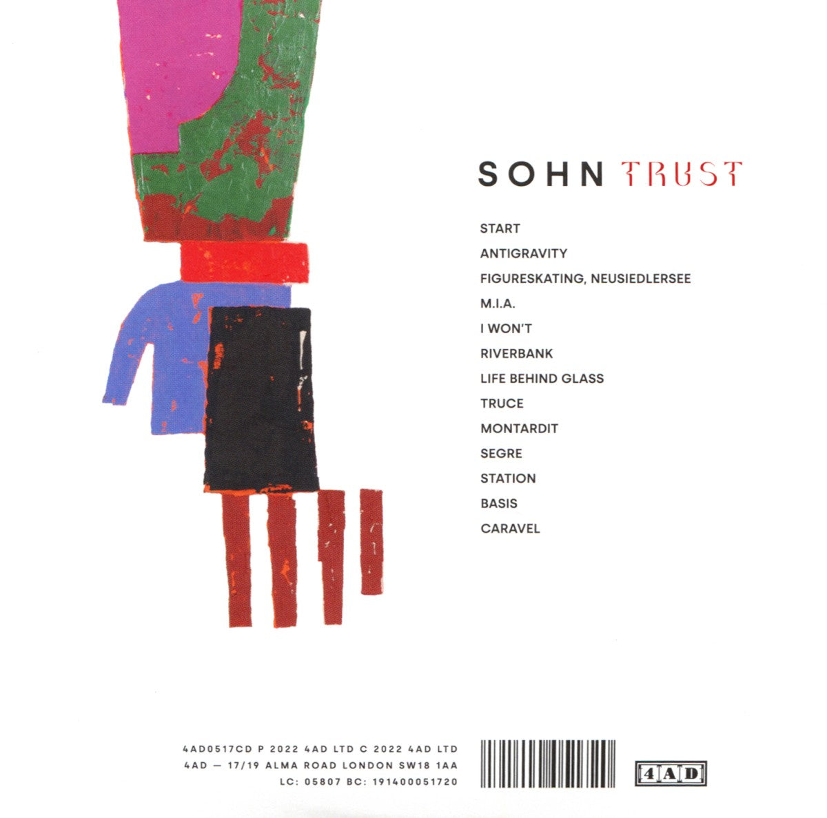 Back Cover: Sohn – Trust CD | Relix