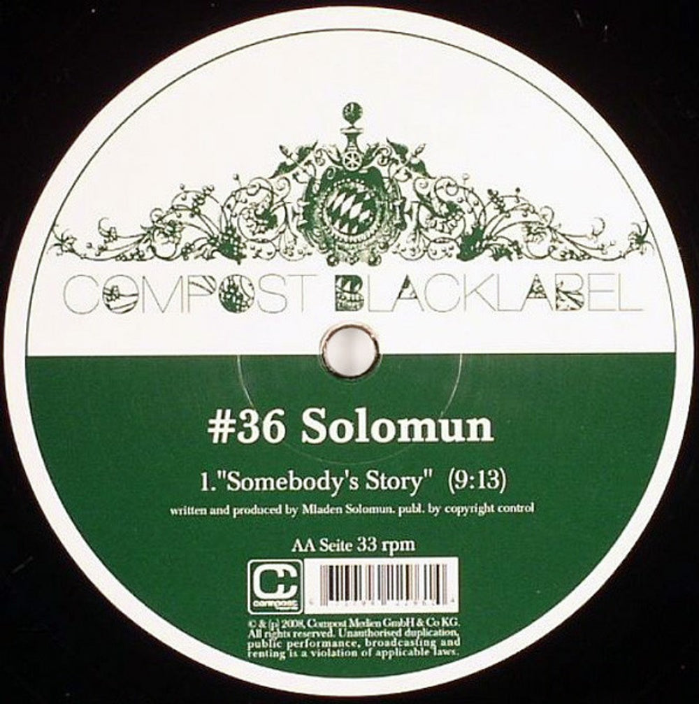 Back Cover: Solomun – Compost Black Label 36 (12" Vinyl) Vinyl LP | Relix