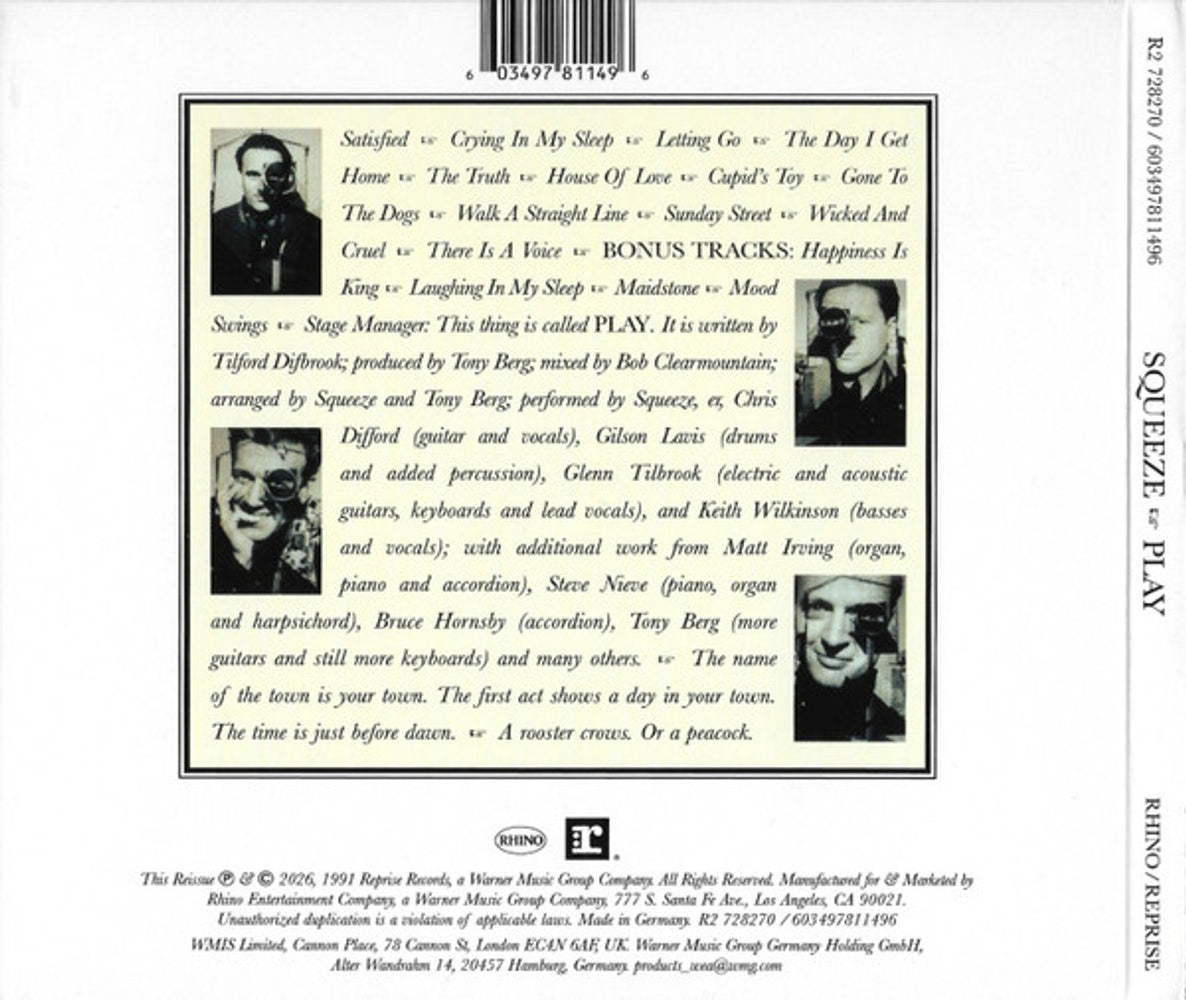 Back Cover: Squeeze – Play CD | Relix