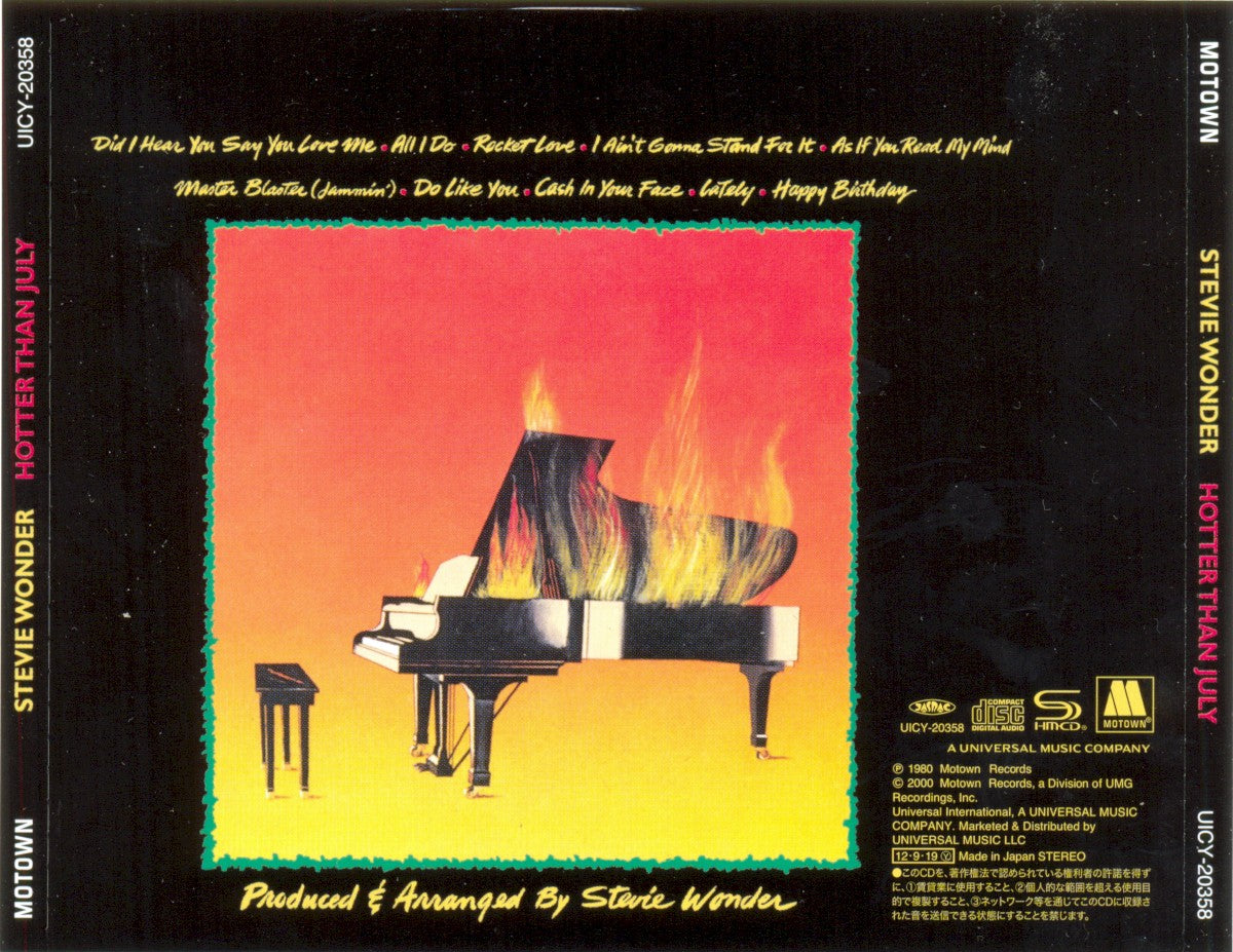 Back Cover: Stevie Wonder – Hotter Than July Vinyl LP | Relix