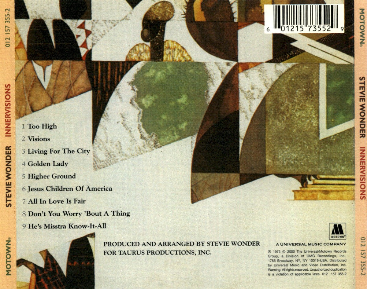 Back Cover: Stevie Wonder – Innervisions CD | Relix