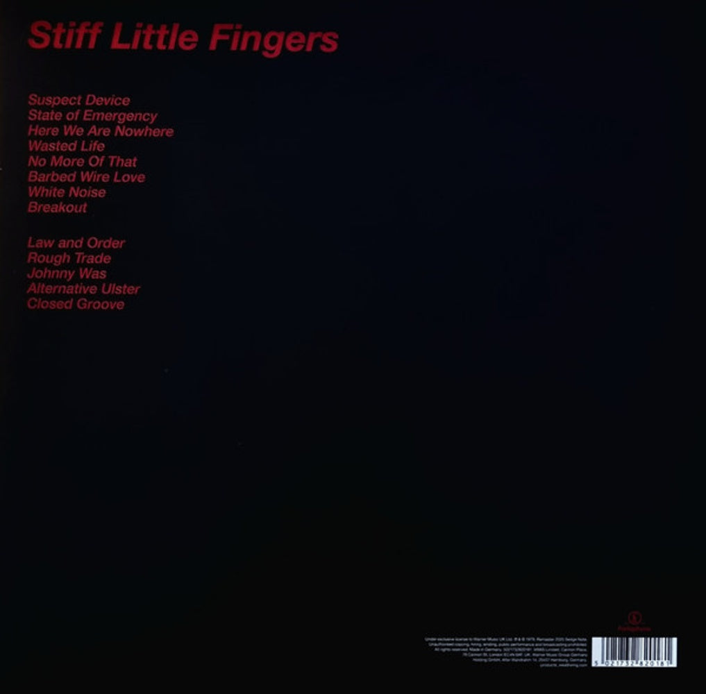 Back Cover: Stiff Little Fingers – Inflammable Material (Remastered LP Vinyl) Vinyl LP | Relix