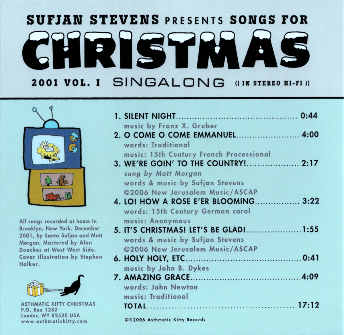 Back Cover: Sufjan Stevens – Songs for Christmas (5-CD) CD | Relix