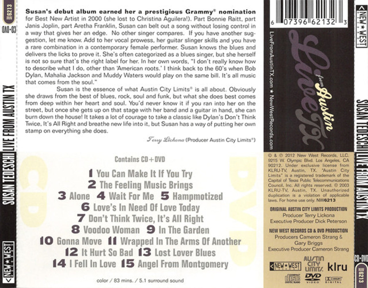 Back Cover: Susan Tedeschi – Live From Austin, TX CD | Relix