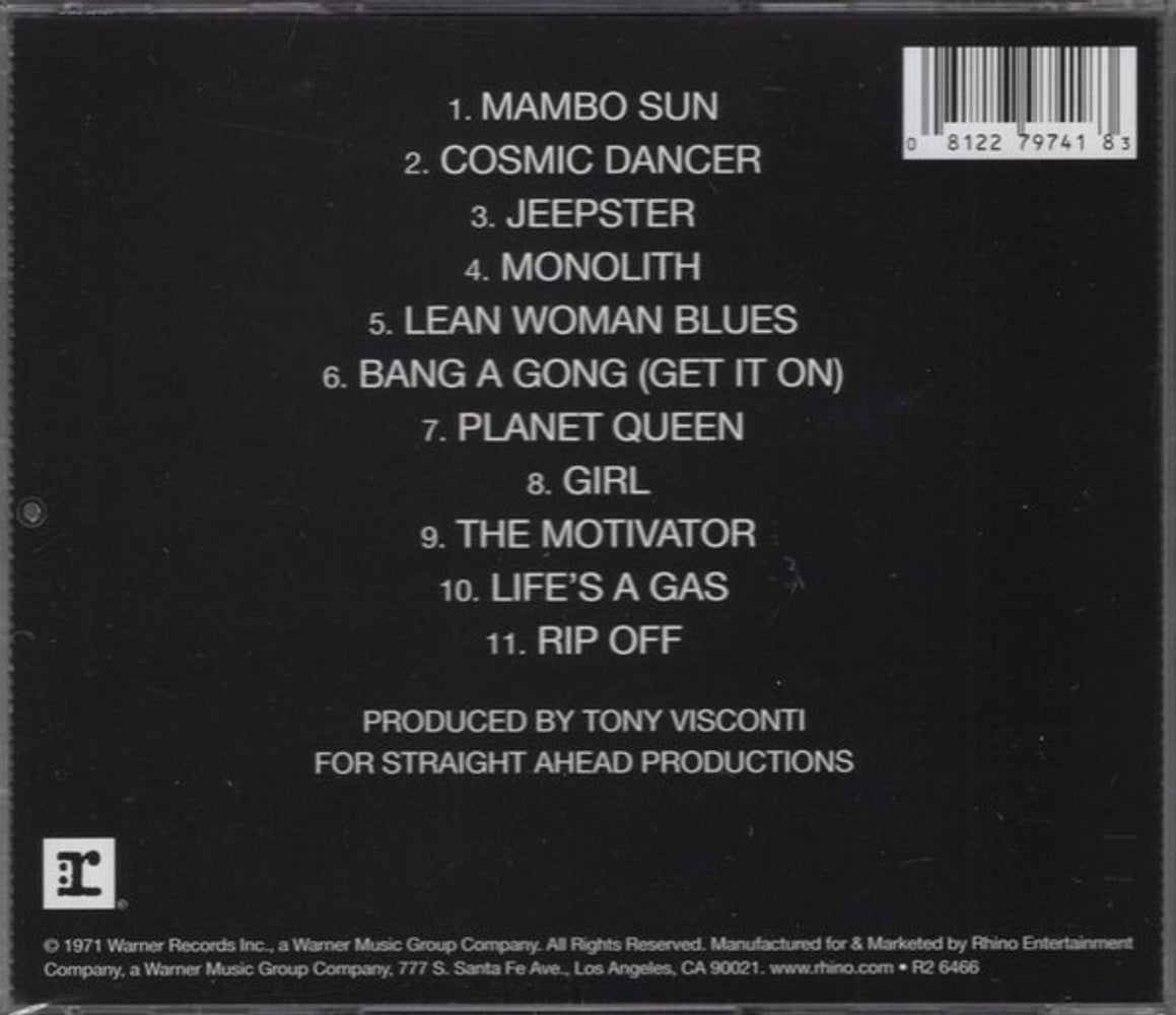 Back Cover: T. Rex – Electric Warrior CD | Relix