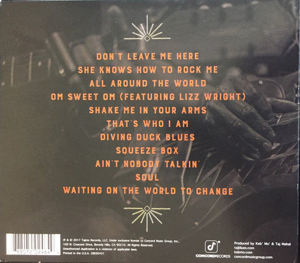 Back Cover: Taj Mahal – Tajmo CD | Relix
