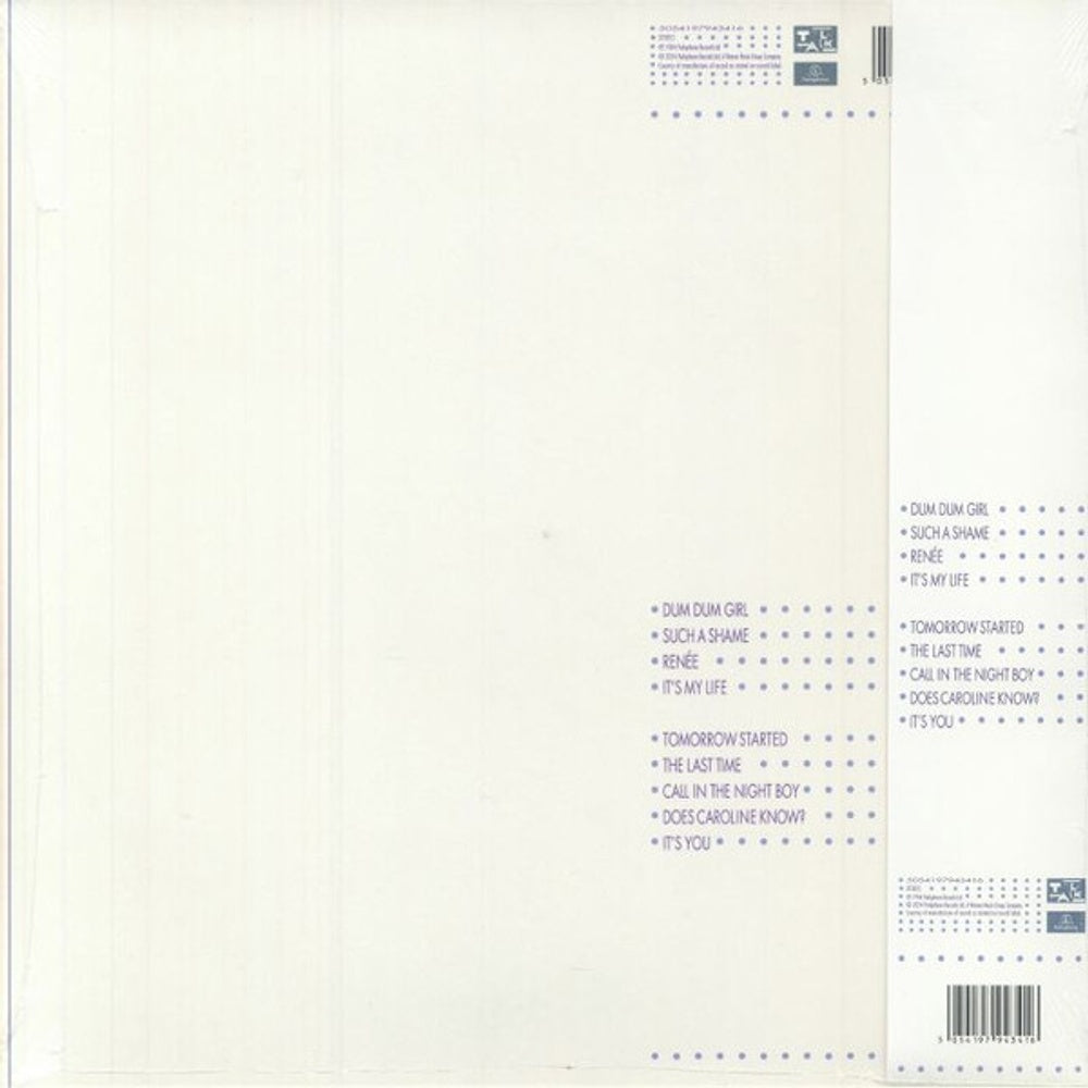 Back Cover: Talk Talk – It's My Life (40th Anniversary, Aniv, Hfsm LP Vinyl) Vinyl LP | Relix