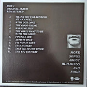 Back Cover: Talking Heads – More Songs About Buildings And Food (Deluxe, Wbr CD) CD | Relix