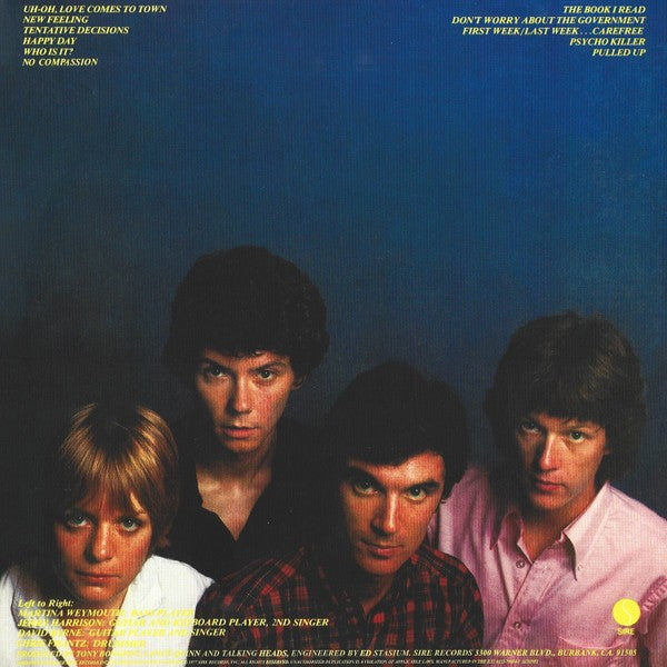Back Cover: Talking Heads – Talking Heads: 77 Vinyl LP | Relix