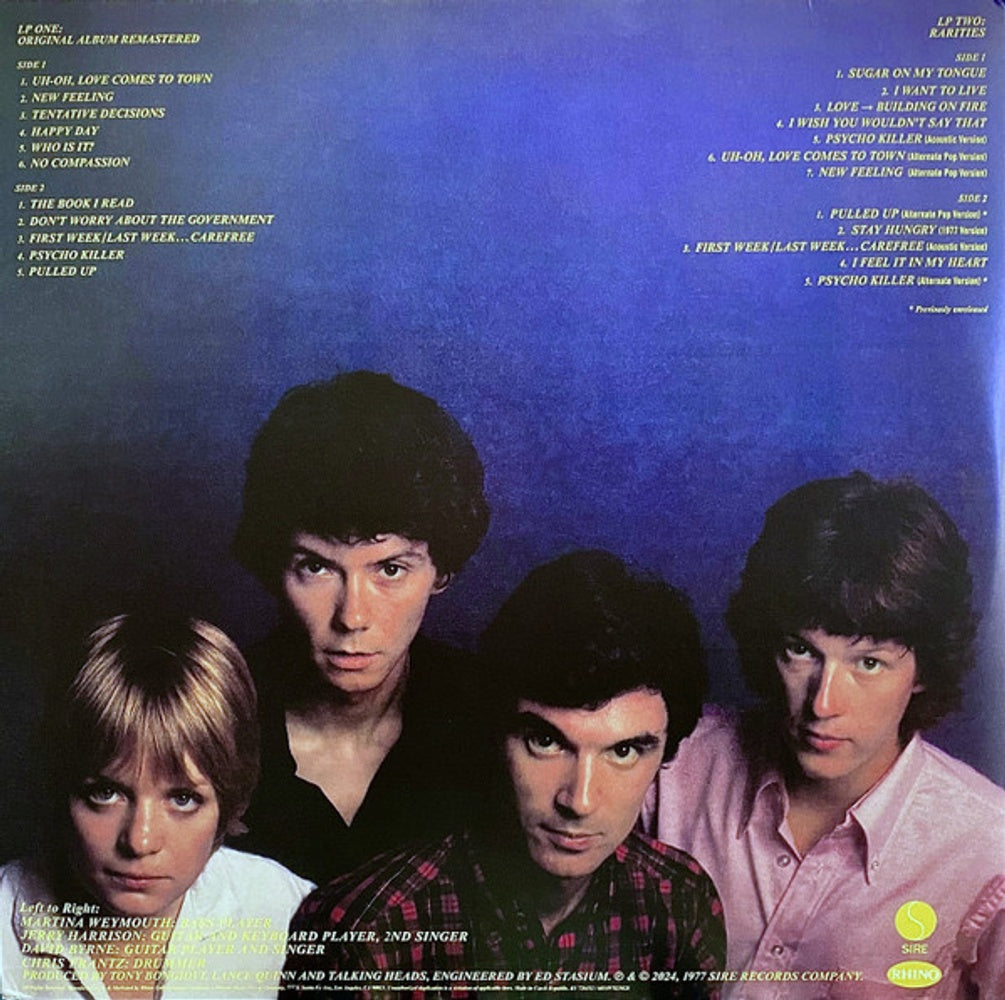 Back Cover: Talking Heads – Talking Heads: 77 Vinyl LP | Relix