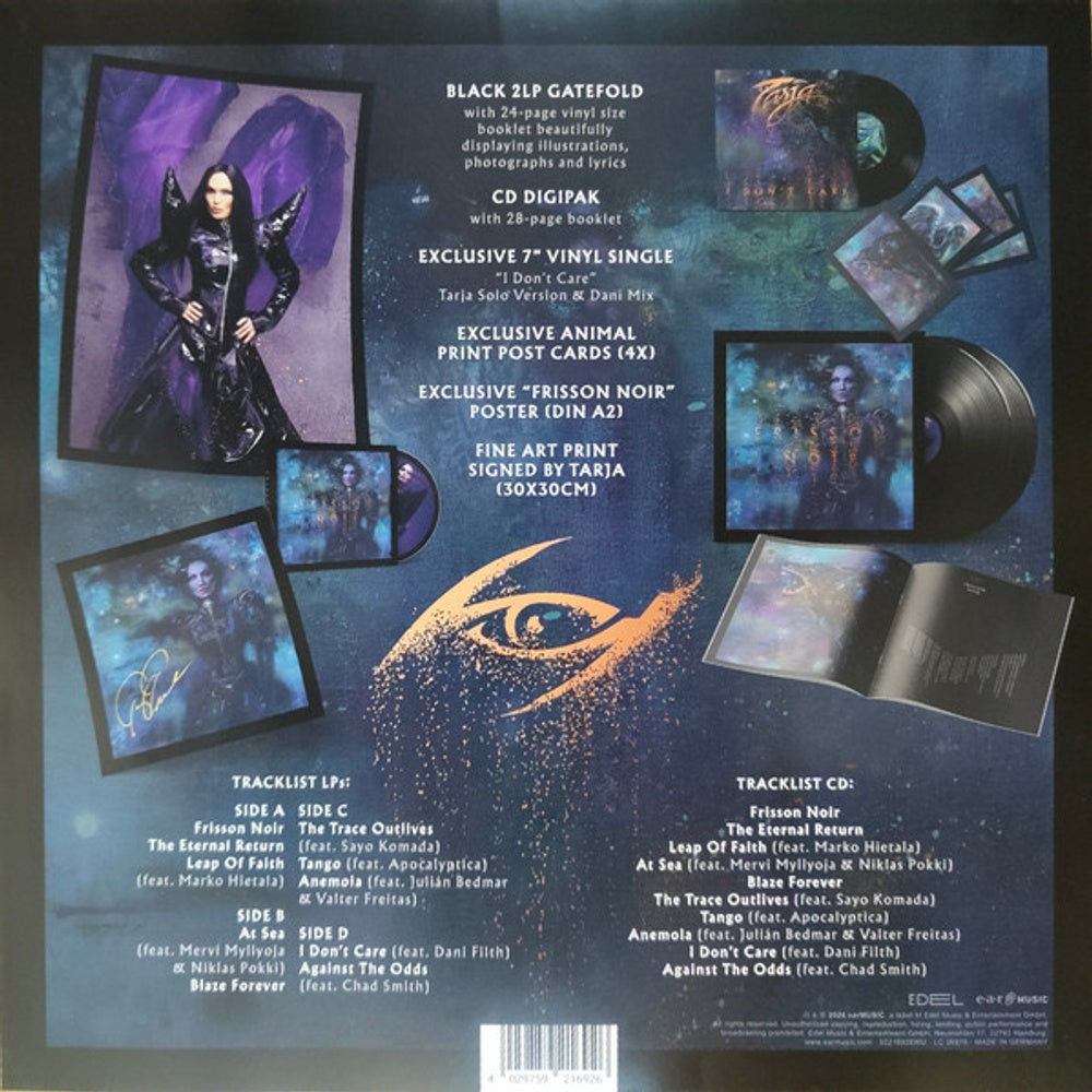 Back Cover: Tarja – Frisson Noir (Black 2LP + 24P Booklet) Vinyl LP | Relix
