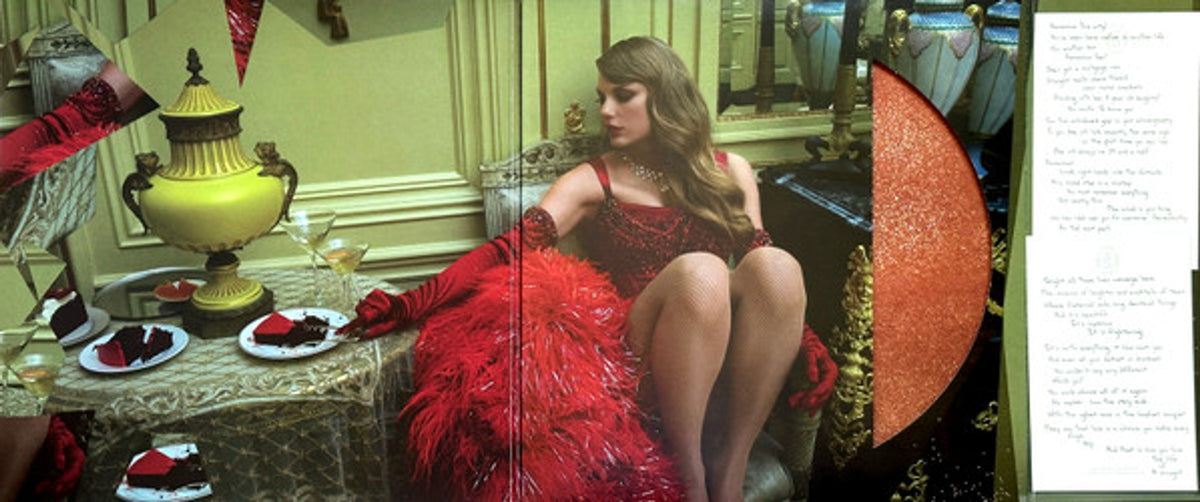 Back Cover: Taylor Swift – The Life of a Showgirl (Sweat and Vanilla Perfume Portofino Orange Glitter LP Vinyl) Vinyl LP | Relix