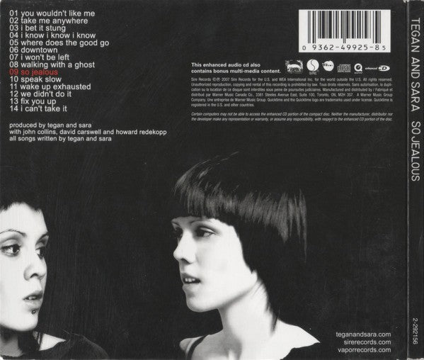 Back Cover: Tegan and Sara – So Jealous CD | Relix