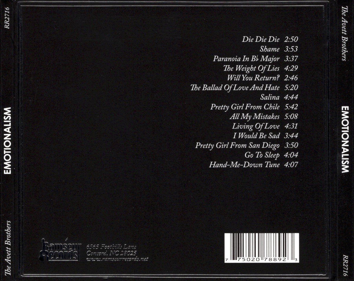 Back Cover: The Avett Brothers – Emotionalism Vinyl LP | Relix