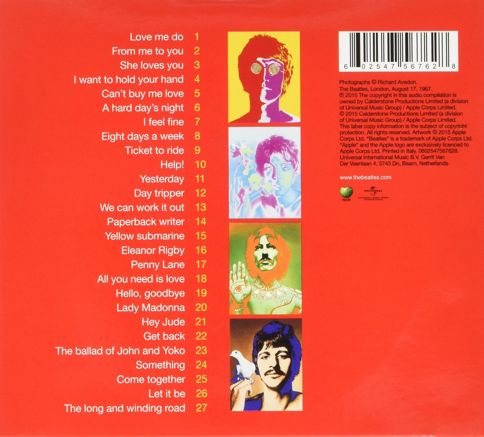 Back Cover: The Beatles – 1 (Remixed/Remastered CD) CD | Relix