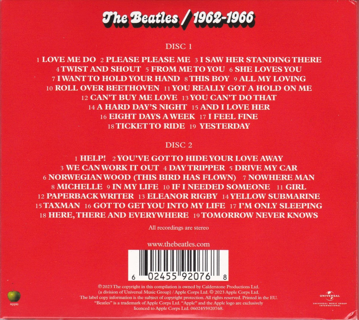 Back Cover: The Beatles – 1962-1966 (The Red Album): 2023 Edition (2-CD) CD | Relix