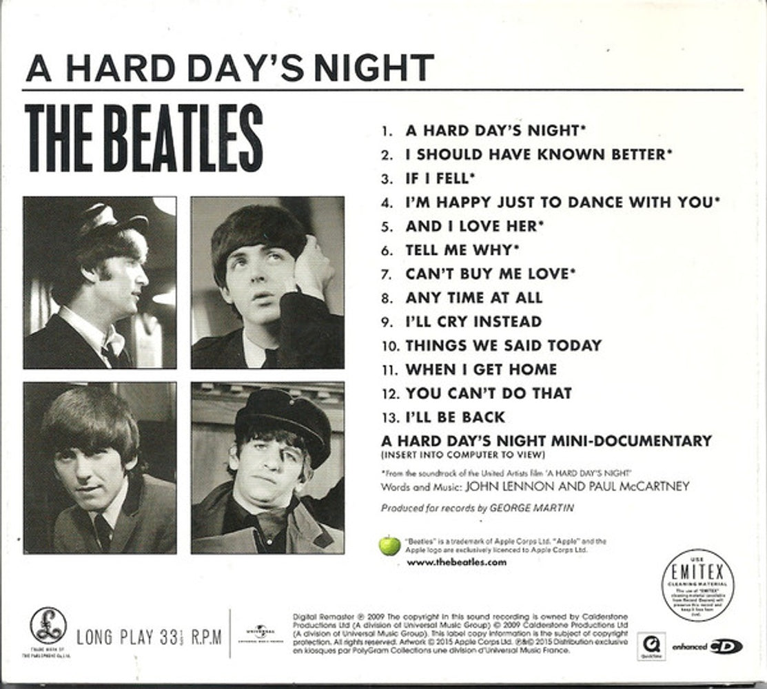 Back Cover: The Beatles – A Hard Day's Night CD | Relix