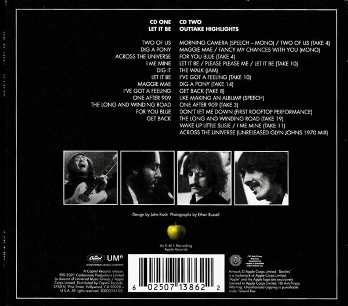 Back Cover: The Beatles – Let It Be: Special Edition (Deluxe 2-CD) CD | Relix