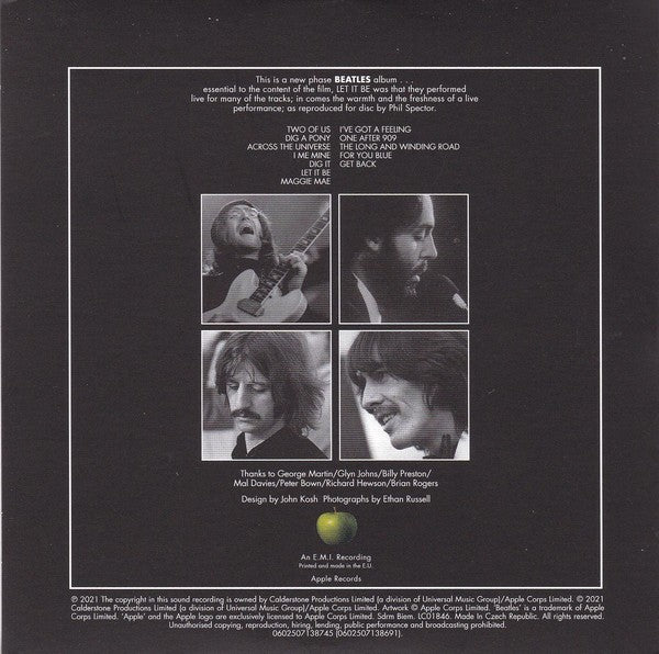Back Cover: The Beatles – Let It Be: Special Edition (Limited Edition Super Deluxe 5CD/Blu-ray Audio Box Set) CD | Relix