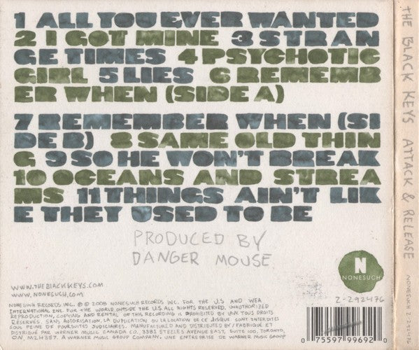 Back Cover: The Black Keys – Attack & Release CD | Relix