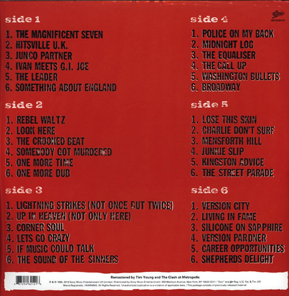 Back Cover: The Clash – Sandinista! (3-LP Vinyl) Vinyl LP | Relix