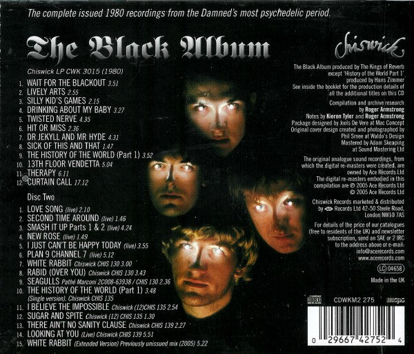 Back Cover: The Damned – Black Album (Import 2-CD) CD | Relix